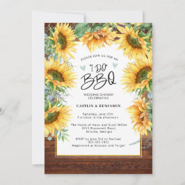 Invitación Sunflower De Madera Rústica Yo Hago Ducha De Novia