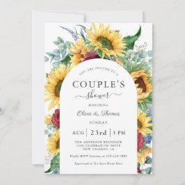 Invitación Sunflower ducha de la pareja floral de otoño