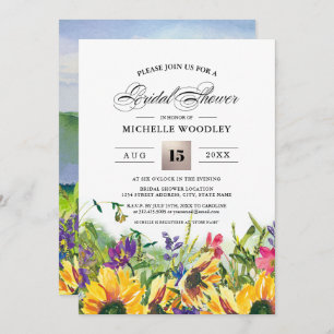 Invitación Sunflower Ducha de novias en Summer Wild Meadow