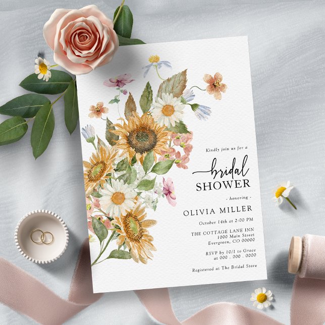 Invitación Sunflower Elegant Bridal Shower (Subido por el creador)