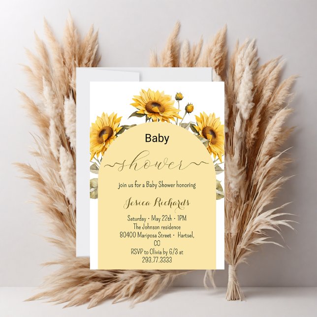 Invitación Sunflower Elegante Baby Shower (Subido por el creador)