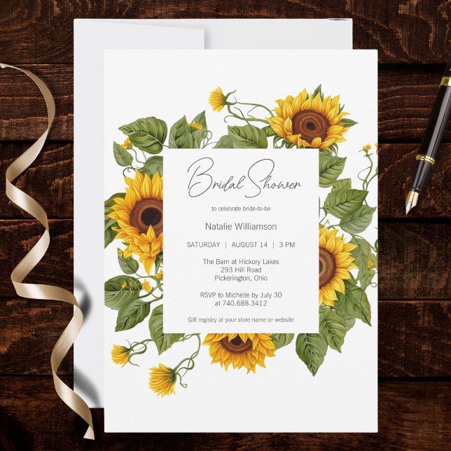 Invitación Sunflower Frame Bridal Shower  (Subido por el creador)