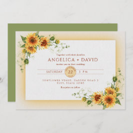 Invitación Sunflower Frame Wedding Invitation