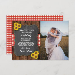 Invitación Sunflower Gracias A La Participación Boda Wood Pho