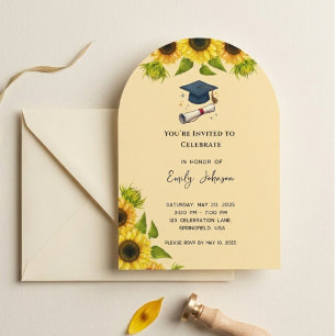 Invitación Sunflower Graduation Party Invitation