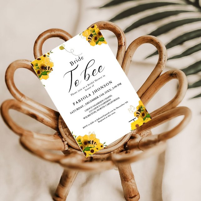 Invitación Sunflower Honey Bee Bridal Shower (Subido por el creador)