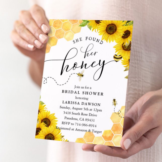 Invitación Sunflower Honey Bee Bridal Shower (Subido por el creador)