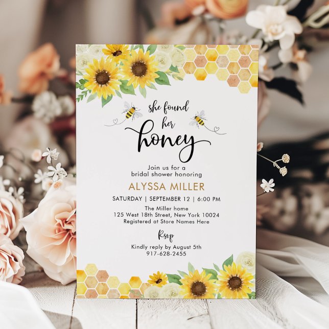 Invitación Sunflower Honey Bee Bridal Shower (Subido por el creador)