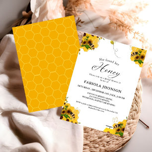 Invitación Sunflower Honey Bee Bridal Shower fiesta