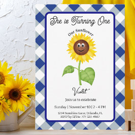 Invitación Sunflower Invitation Kids 1st Birthday Party Card
