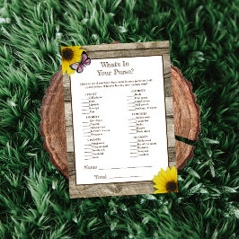 Invitación Sunflower Pink What's In Your Purse Baby Shower