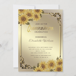 Invitación Sunflower Quinceañera
