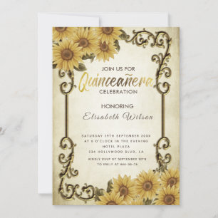 Invitación Sunflower Quinceañera Invitati