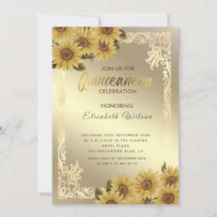 Invitación Sunflower Quinceañera Invitati