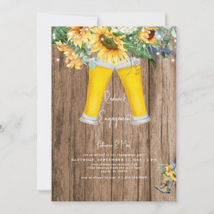 Invitación Sunflower Redneck Boots Boots Partido de compromis