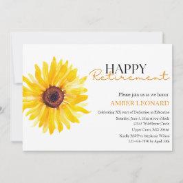 Invitación Sunflower Retirement Invitation |Teacher or Admin