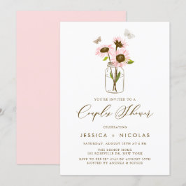Invitación Sunflower rosa en la ducha de las parejas de Mason