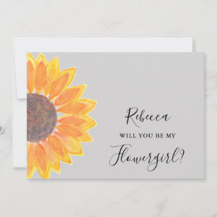 Invitación Sunflower Serás Mi Gris Flowgirl