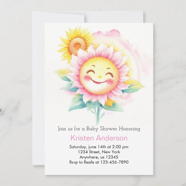 Invitación Sunflower Serenade Boho Chica Baby Shower (Anverso)