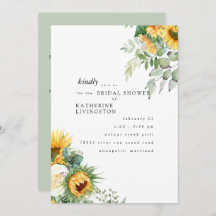 Invitación  Sunflower toscano en una ducha de novias en una m