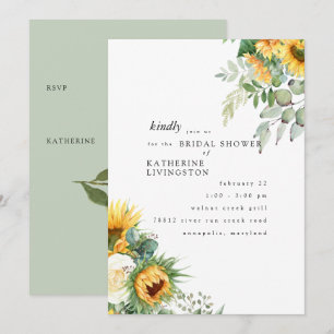 Invitación Sunflower toscano en una ducha de novias en una me