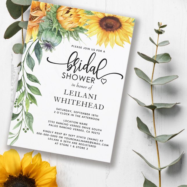 Invitación Sunflower Watercolor Bridal Shower (Subido por el creador)