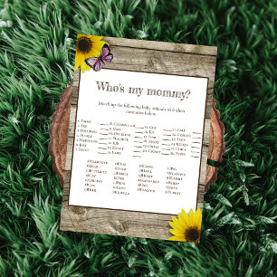 Invitación Sunflower Who's My Mommy Baby Shower   Rosa