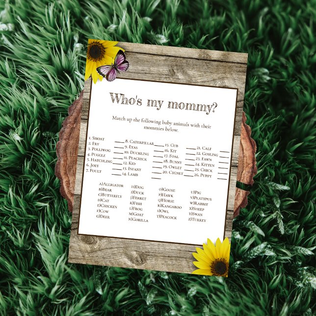 Invitación Sunflower Who's My Mommy Baby Shower | Rosa (Subido por el creador)