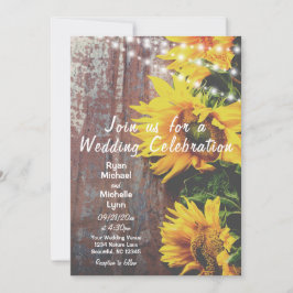 Invitación Sunflower y alumbra la boda rústica por campo