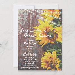 Invitación Sunflower y la luz rusas ducha de novias