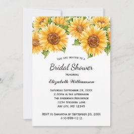 Invitación Sunflowers Amarillo Floral Rústica Ducha Nupcial