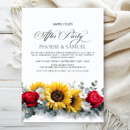 Invitación Sunflowers and Roses Wedding After Party