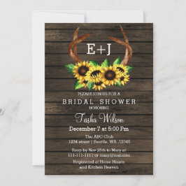 Invitación Sunflowers Antlers Country Moda Bridal Shower