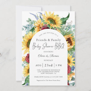 Invitación Sunflowers Autumn Floral Family Baby Shower