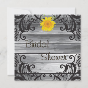 Invitación Sunflowers Barn Wood Collection Bridal Shower