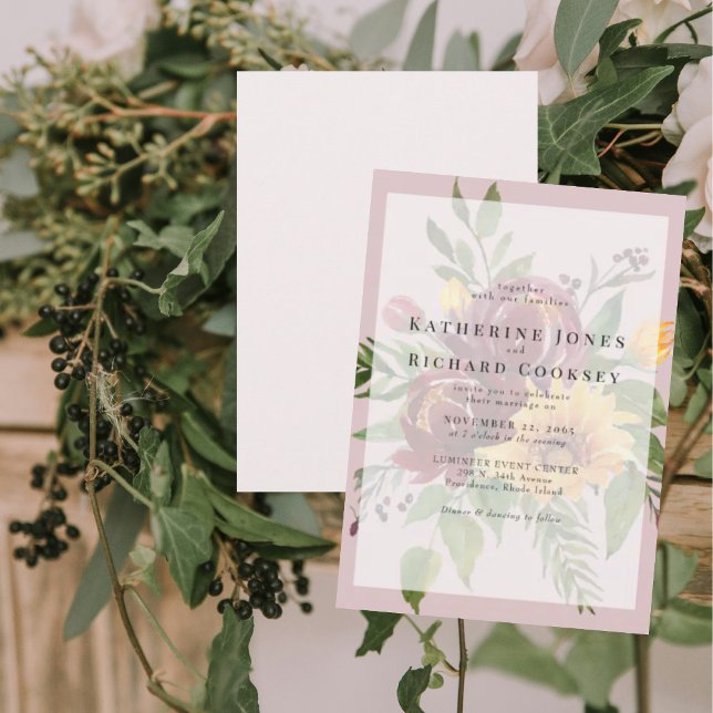 Invitación Sunflowers Bold Floral Pink Boda (Subido por el creador)