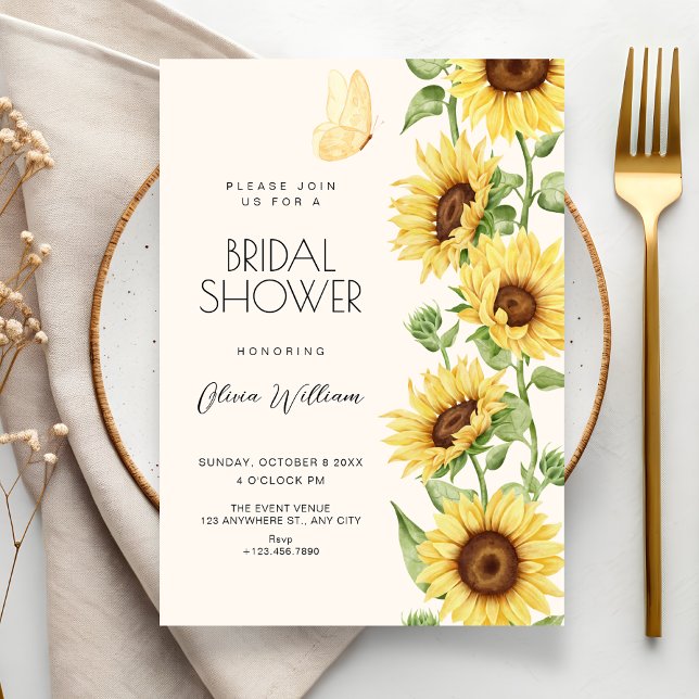 Invitación Sunflowers bridal shower (Subido por el creador)