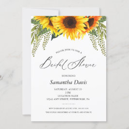 Invitación Sunflowers Bridal Shower Elegant Script