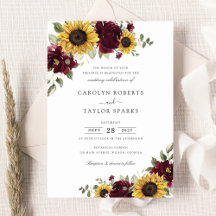 Sunflowers Burgundy Flowers Greenery Boda