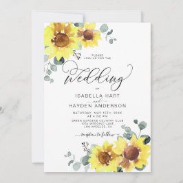 Invitación Sunflowers Elegant Fall Rustic Floral Boda