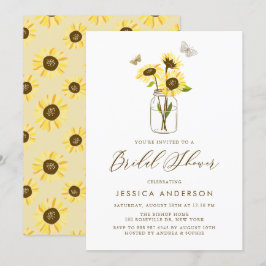 Invitación Sunflowers en Mason Jar Summer Bridal Shower
