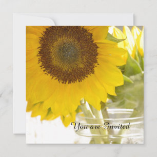 Invitación Sunflowers en un cumpleaños de Mason Jar