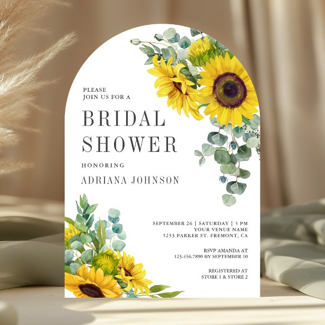 Invitación Sunflowers Eucalyptus Deja La Ducha Bridal Arch (Subido por el creador)