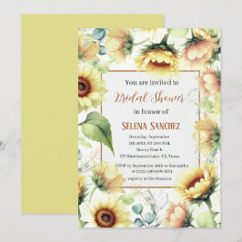 Invitación Sunflowers Eucalyptus Floral Bridal Bridal Shower