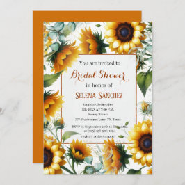 Invitación Sunflowers Eucalyptus Floral Bridal Bridal Shower