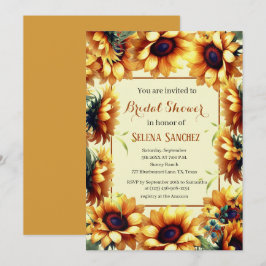 Invitación Sunflowers Eucalyptus Floral Bridal Bridal Shower