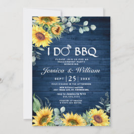 Invitación Sunflowers Eucalyptus Rustic Engagement Party