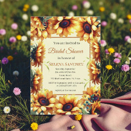 Invitación Sunflowers Eucalyptus Rustic Floral Bridal Shower