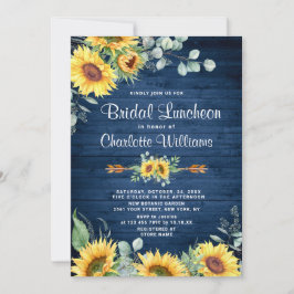 Invitación Sunflowers Eucalyptus Watercolor Bridal Luncheon