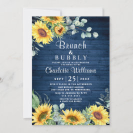 Invitación Sunflowers Eucalyptus Watercolor Brunch & Bubbly